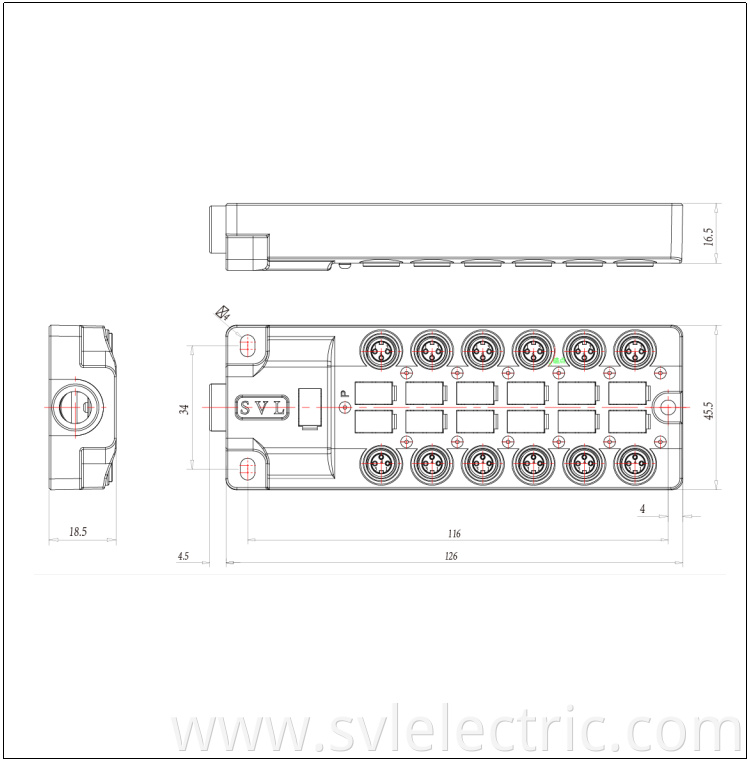 M8 12 Way Distribution Box Size